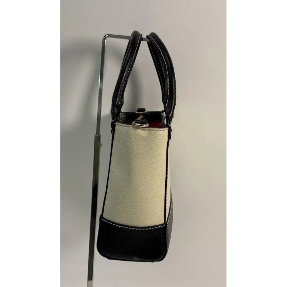 KATE SPADE Berkeley Lane Small Quinn Leather Satchel Black Cream NWOT